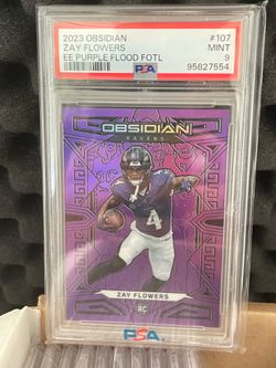 Psa 9 Zay Flowers rookie obsidian purple 4/14