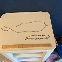 Silver And Black Necklace 