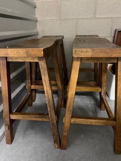 Solid Wood Stools (Set of 4)