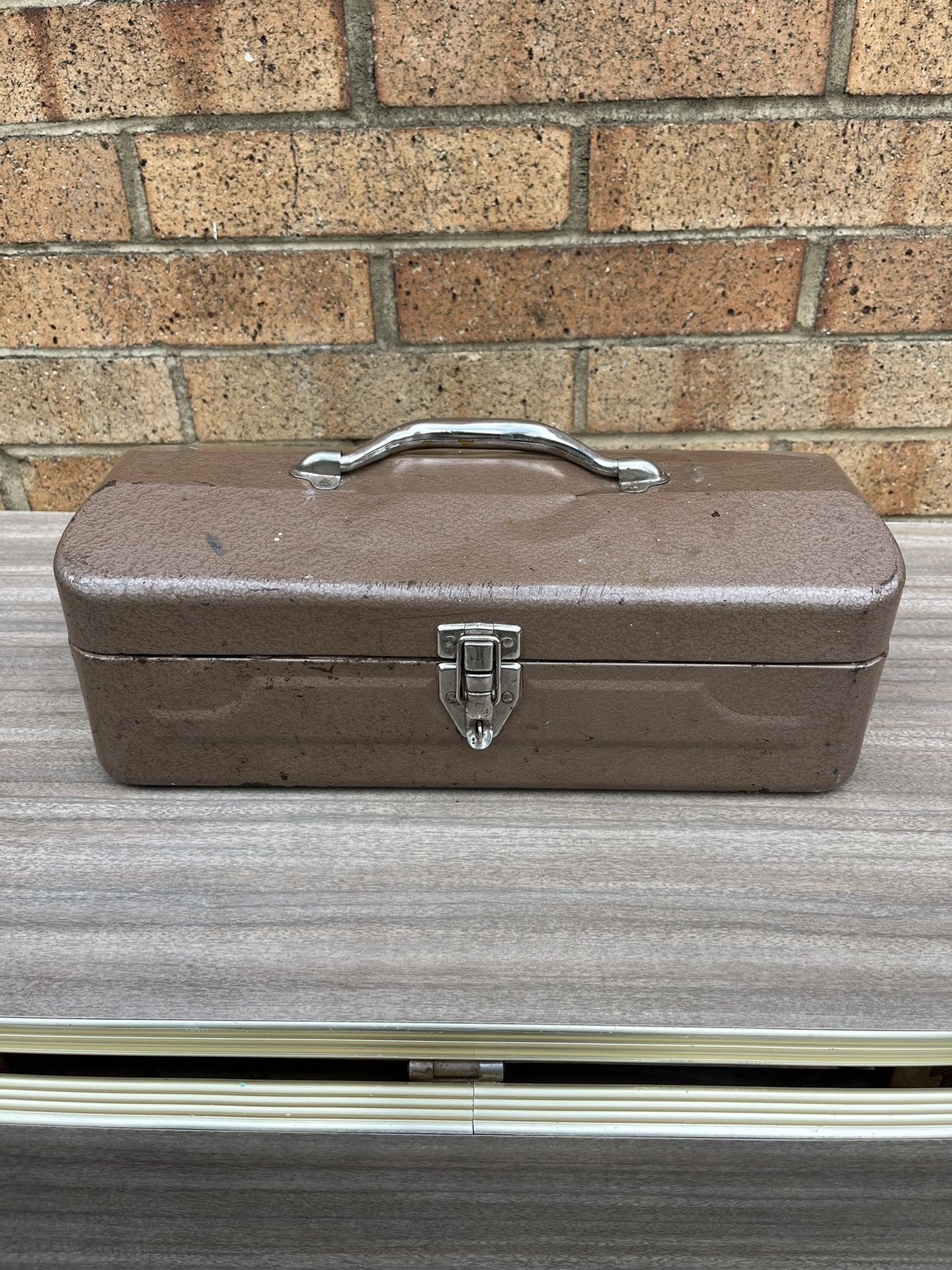 Vintage Metal Toolbox With Tool Tray Insert