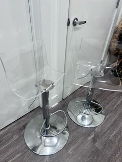 2 Acrylic Clear Bar Stools