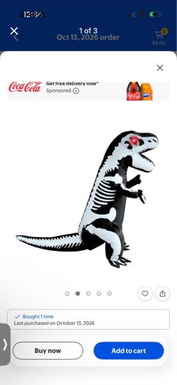 Kids blow up costume trex