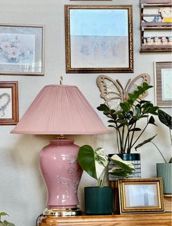 Pink Ceramic Ginger Jar Table Lamp