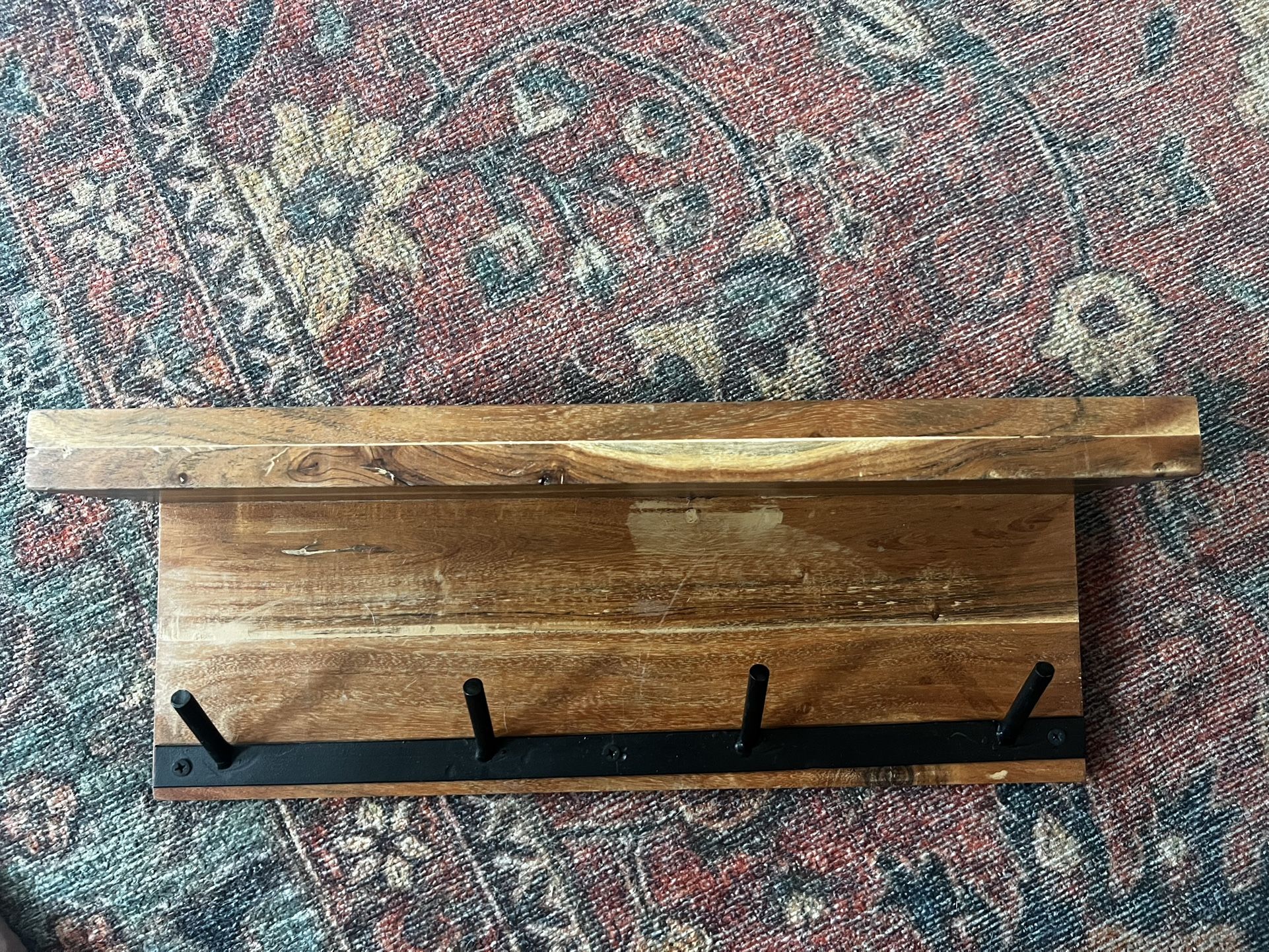Small Wall Shelf W Hooks