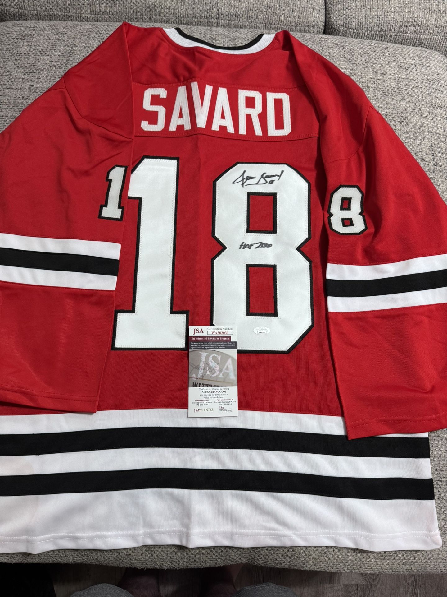 Denis Savard Signed Autograph Custom Jersey - JSA Coa - Chicago Blackhawks