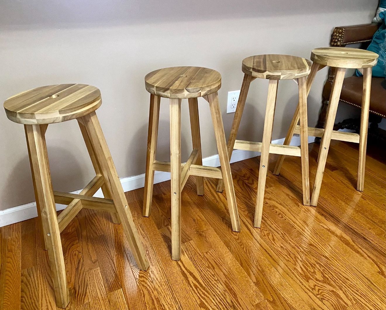 2 Wooden Bar Stools