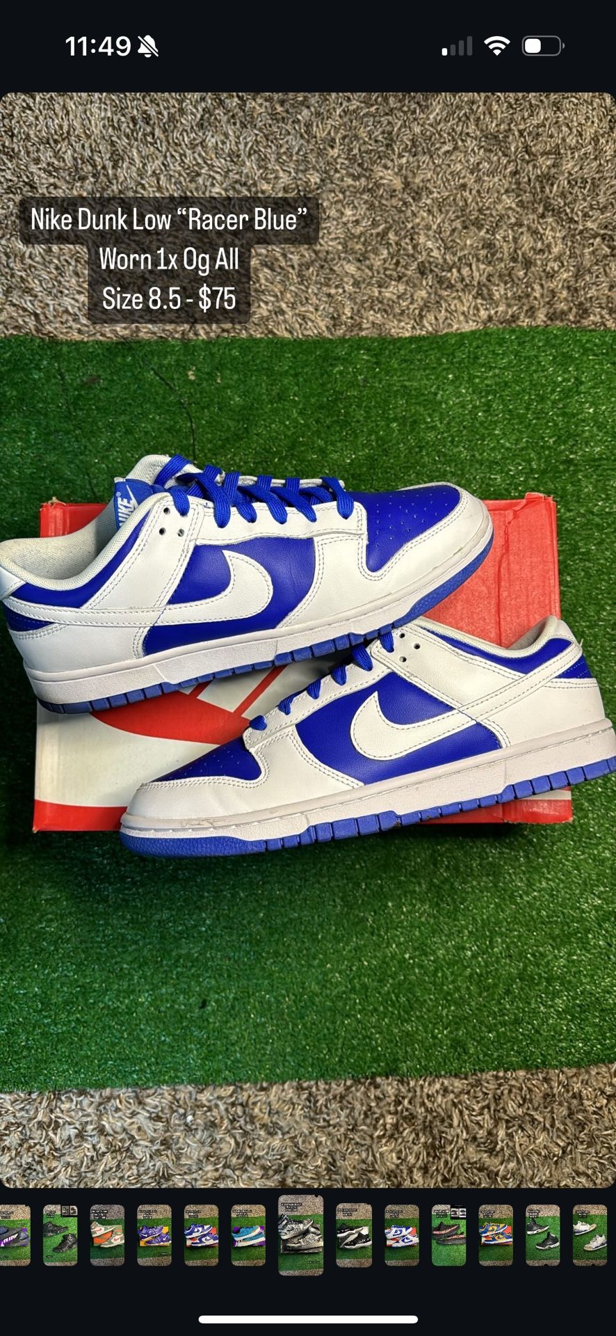 Nike Dunk Low “Racer Blue” Size 8.5 WORN 1x