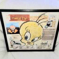 WARNER BROS ORGINS OF TWEETY BIRD 2004 LIMITED EDITION ART PRINT WITH CEL AND COA