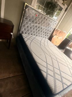 Full size, bedframe, and mattress