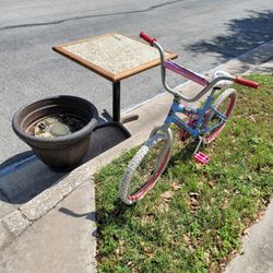 Table, Pot For Plants, Girls Bike