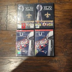SUPER BOWL XLIV NEW ORLEANS SAINTS & SUPER BOWL  LI NEW ENGLAND PATRIOTS  NEW IN IT'S ORIGINAL SEALED PACKAGING BOX $10.00 EACH MERRY CHRISTMAS 🎅 🎄 