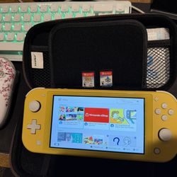 Nintendo Switch With Games And Case