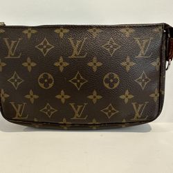 Louis Vuitton Pochette Pouch Brown Leather