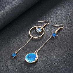 NEW Stars Moon Plant Dangling Earrings 