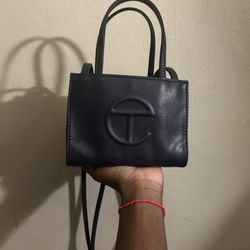 Navy Teflar Small Puff Shopper 