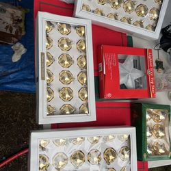 Vintage Christmas Balls In Box And Holiday Lights Huge Bundle 