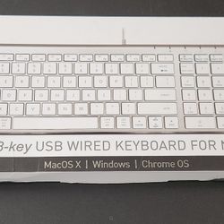 MACALLY Compact USB Wired Keyboard For Mac And PC - Unopened