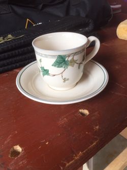 18 Noritake Ivy Lane Tea Cups W/ Saucers  
