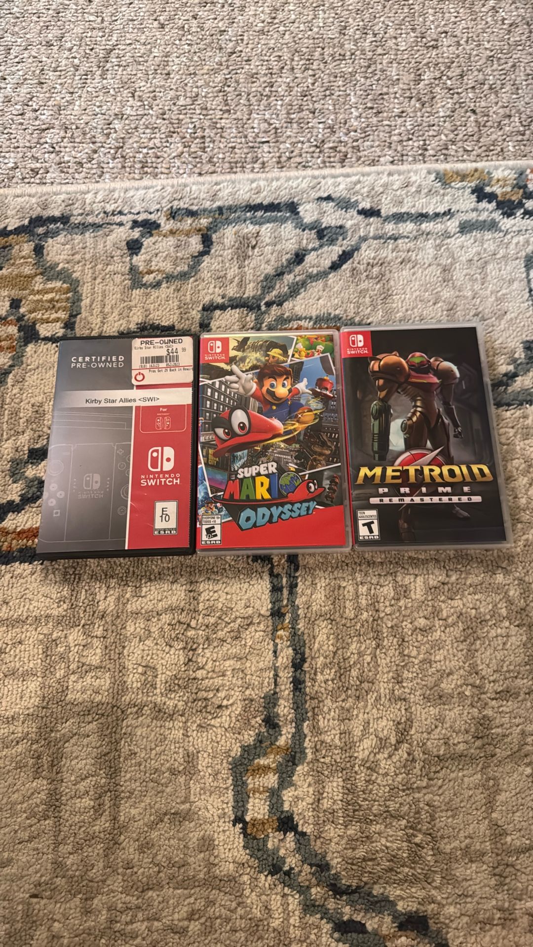 Nintendo Games (Mario Odyssey, Metroid Prime, And Kirby Star Allies)