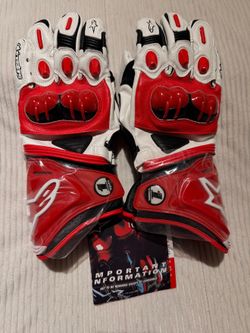 Alpinestars GP Pro Motorcycle Gloves – Red and White