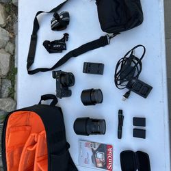 Sony a6000 Camera Bundle with 3 Lenses and Accessories - Like New, Works Perfectly