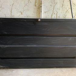 Black Metal 2-Drawer Lateral Filing Cabinet - 42” Wide