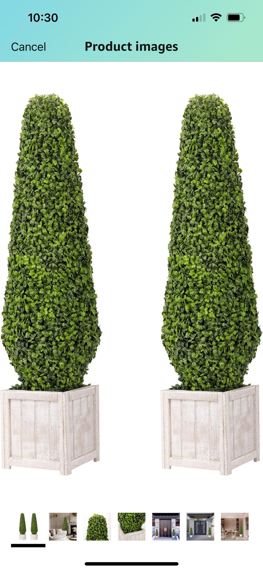 36IN Artificial Boxwood Topiary Tree Set of 2