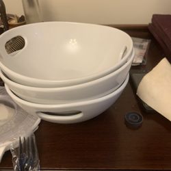 White Wide Bowls (4)