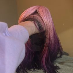 Pink And Purple Wig 