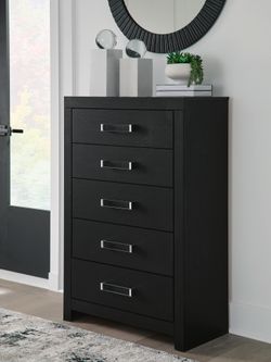 Maeling Black Five Drawer Chest (Online Special Price)