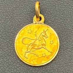 14k solid yellow gold Zodiac Pendant charm