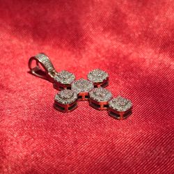 10k Yellow Gold Diamond Cross Pendant 0.25 ctw