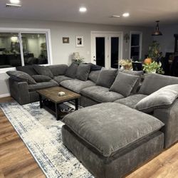 ✨ Sereen 6-Piece Modular Sectional – Dark Gray