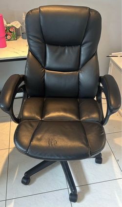 Black Faux Leather Executive Office Chair