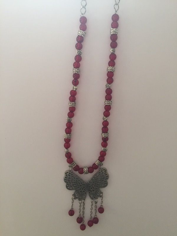 Hand made butterfly necklace