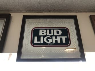 BUD LIGHT BEER SIGN ( mirror sign )