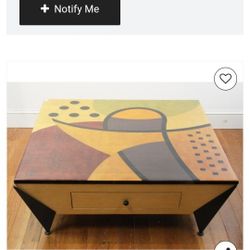 Benjamin Le, Liverly Inlaid Table, SignedBenjamin Le, "Liverly" signed vintage modern inlaid table.