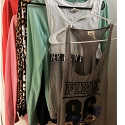 Pink Tanks ,zip Up Sweaters And Long Sleeves