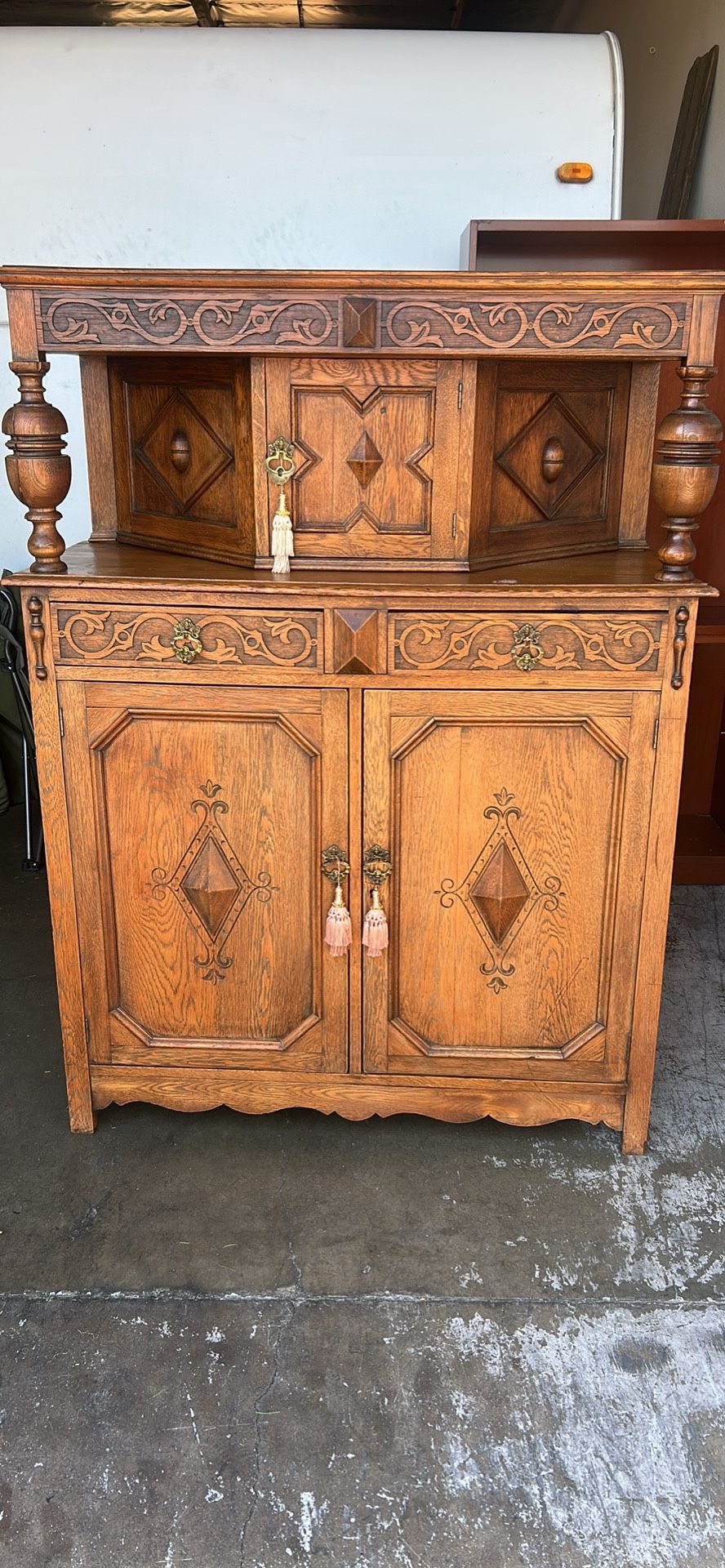 Beautiful Hardwood Cabinet From The 30S 48” X 19” X 64”
