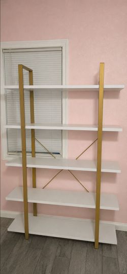 5 tier industrial metal bookshelf