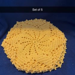 Crochet Doily/ Mantelito Set Of 5