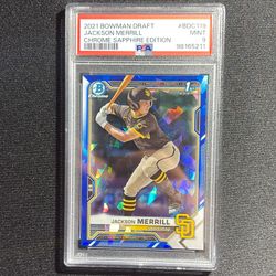 2021 1st Bowman Chrome Sapphire Jackson Merrill Psa 9 