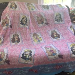 Lil Bratz Paradise Bed Sheet Dolls Pink Twin Size Flat Cute Vintage Tropical 