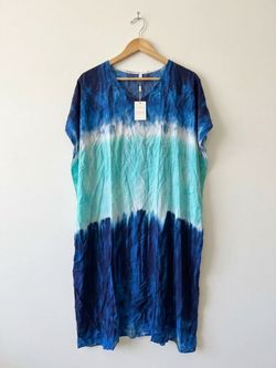 New blue kaftan dress L large nwt