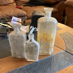 3 Antiques Liquid Medicine Bottles  Best Offer