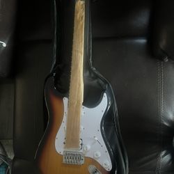 Donner 39in Electric Guitar Starter Kit w/Case, Amp, Tuner, Bag, Strap, Sunburst