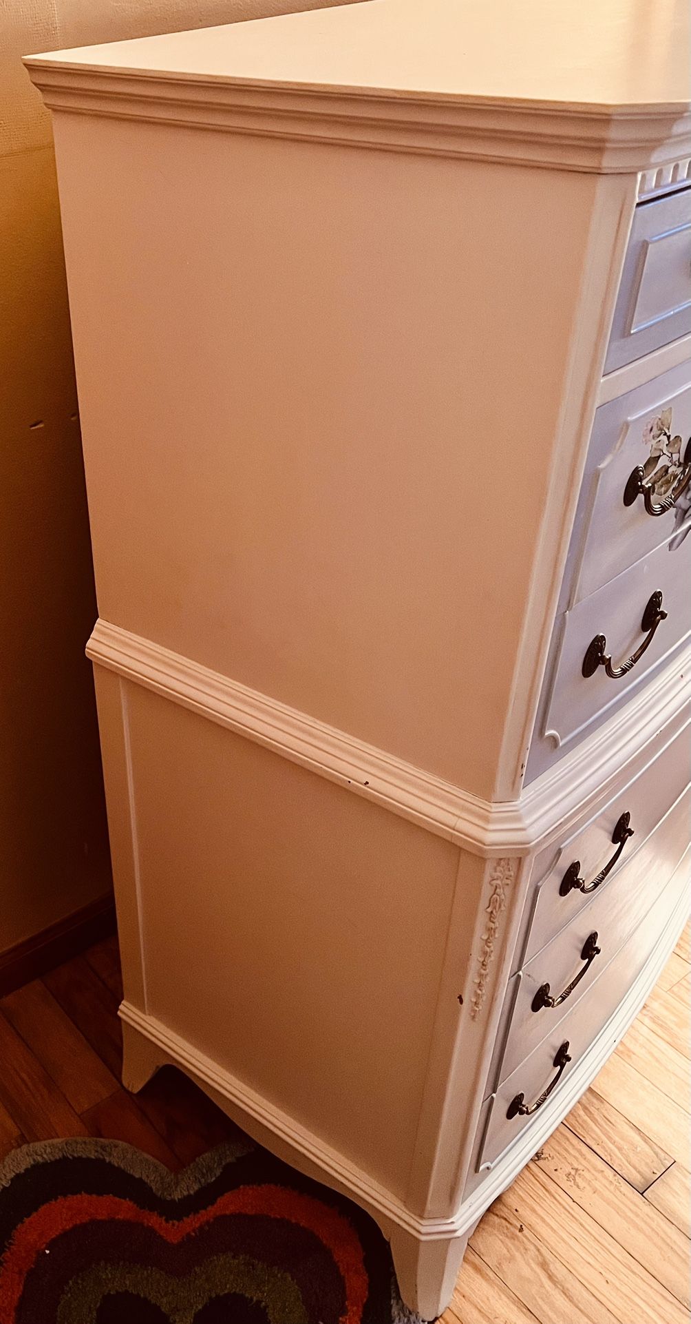 Custom Hand Painted Floral Dresser Vintage Cottagecore / French Country Custom Hand Painted Floral Dresser Vintage Cottagecore / French Country