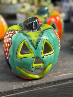 Talavera Pumpkin Jack O Lantern