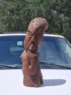 Antique wooden statue by  Italian artist
