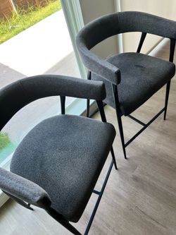 Two Grey Barstool Chairs